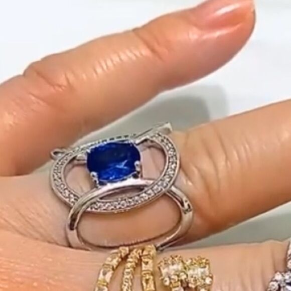 💙Sapphire & Diamond Eternity Band🩵 - Picture 16 of 17